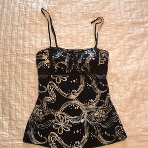 Black and Silver Women’s dressy Spaghetti Trap Top